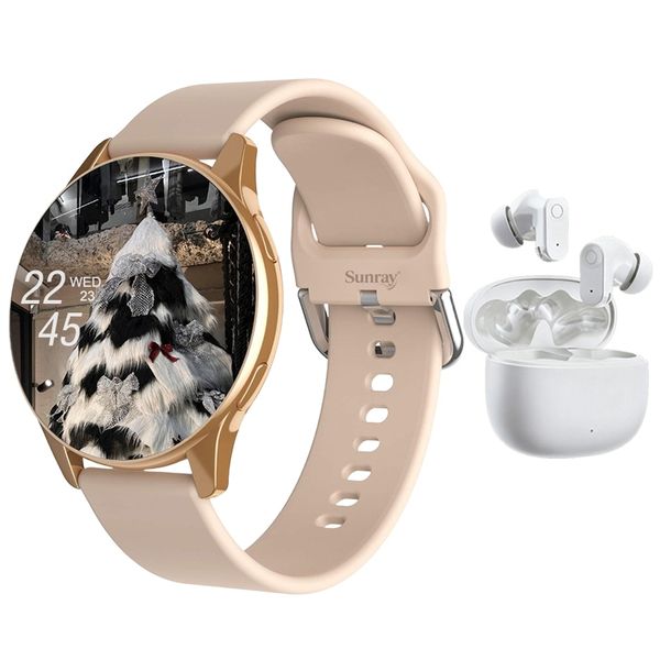 SUNRAY Women's Smartwatch &amp; Wireless Earphones Set-Android &amp; iOS Compatible