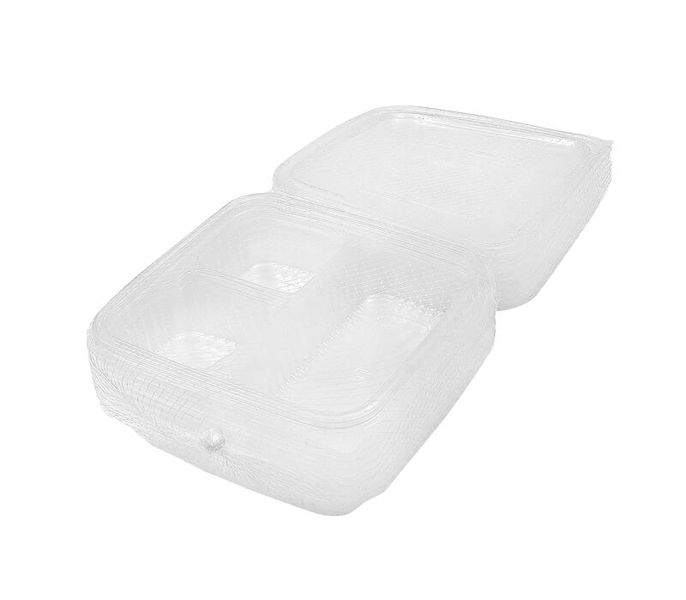 Meal Tray Clam - 3 Divisions - Pack of 15