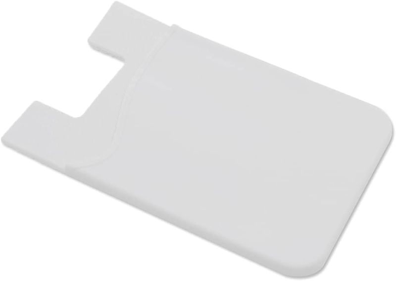 Soft Silicone Card Holder For Phone Back -White - 2 Pack
