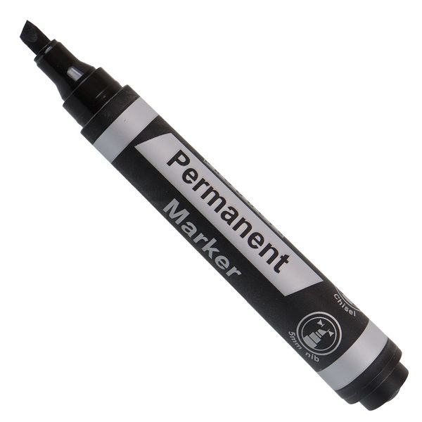 Permanent Markers Chisel Tip (Box of 10 - Black) Pack of 2
