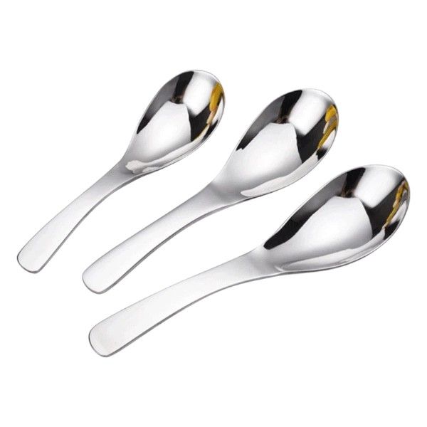 3-Piece Stainless Steel Spoon Set - Silver