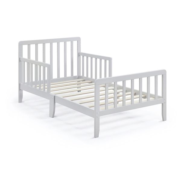 Solid Wood Baby Cot Infant Crib Toddler Bed with Mattress &amp; Safety Rails
