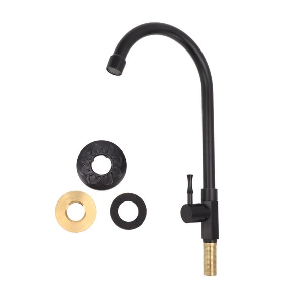 Kitchen Sink Faucet Vintage Copper Single Handle Hot Cold Black
