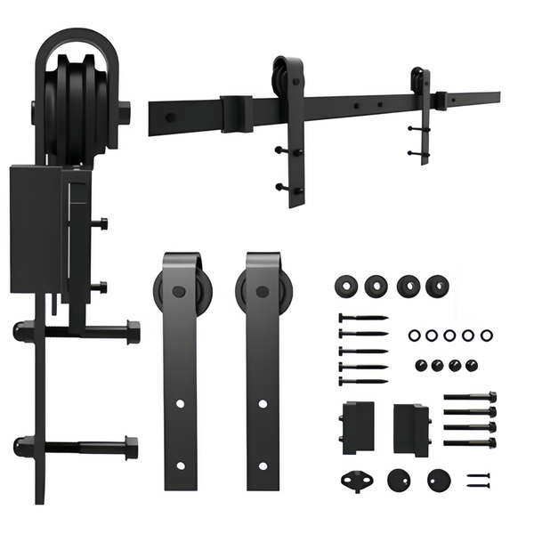 6.56 FT Sliding Barn Door Track and Handle Hardware Kit