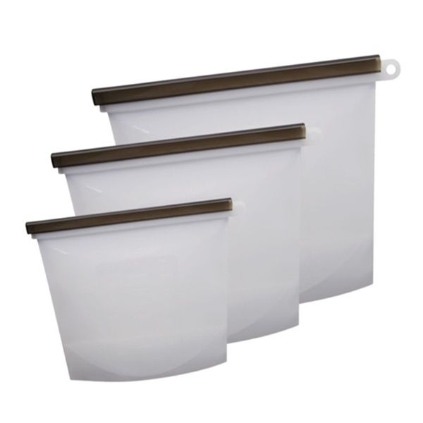 Silicone Storage Bags Eco-friendly Washable ReusableSet of 3