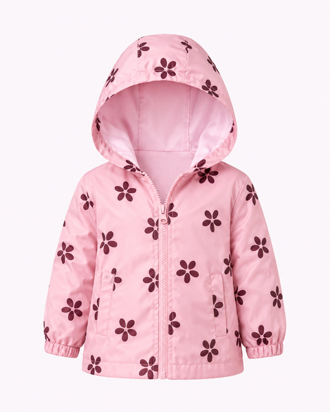 Girls Windbreaker/Rain Jacket - Pink Blossom