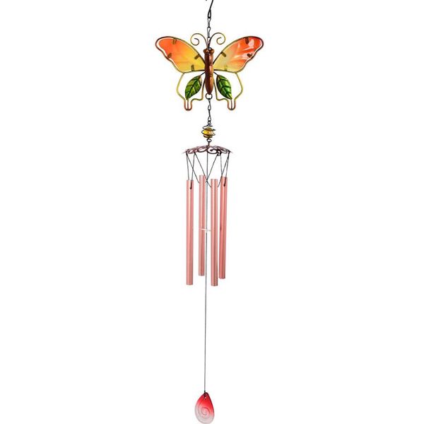 Garden Painted Glass Butterfly Wind Chime