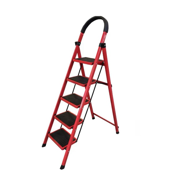 5-Step Aluminium Folding Ladder - Non-Slip, Portable &amp; Multi-Purpose Use