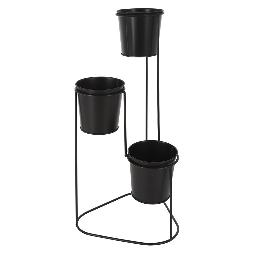Flower Rack Stand with 3 Pots Metal 46.5cm Shop Today. Get it