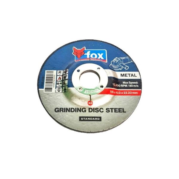 Fox 115x6.0x22.23mm Standard Metal Grinding Disc