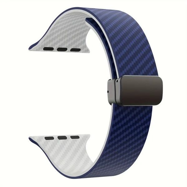 Textured Two-Tone Silicone Watch Band Compatible with Apple- 42/44/45/49mm