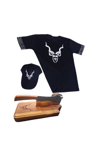 Fathers Day ,Male Birthday Kiaat Biltong Cutter,Kudu Tshirt ,Cap Gift Set