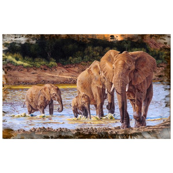 Elephants Rectangle Tablecloth By Delene Lambert