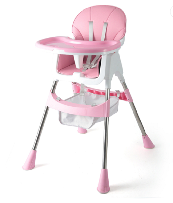 Baby Dining Chair Children Multifunctional Foldable High Chair -Pink ...