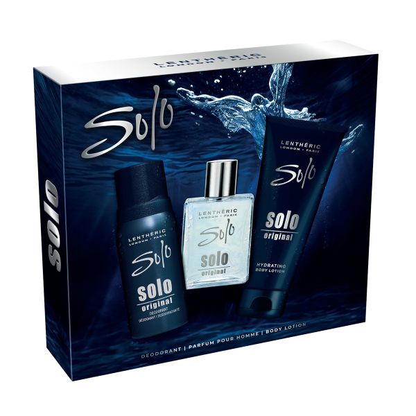 Lentheric Solo Parfum Pour Homme 100ml, Deodorant 150ml &amp; Body Lotion 200ml