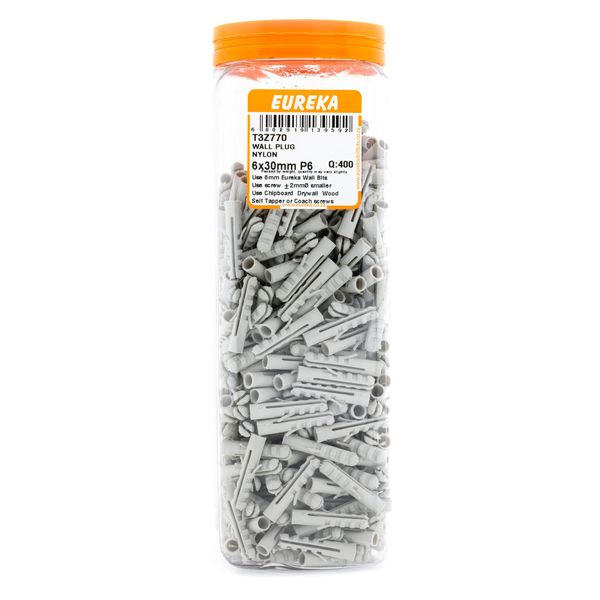 EUREKA Wall Plug Nylon 6 x 30mm Q:400 T3Z770