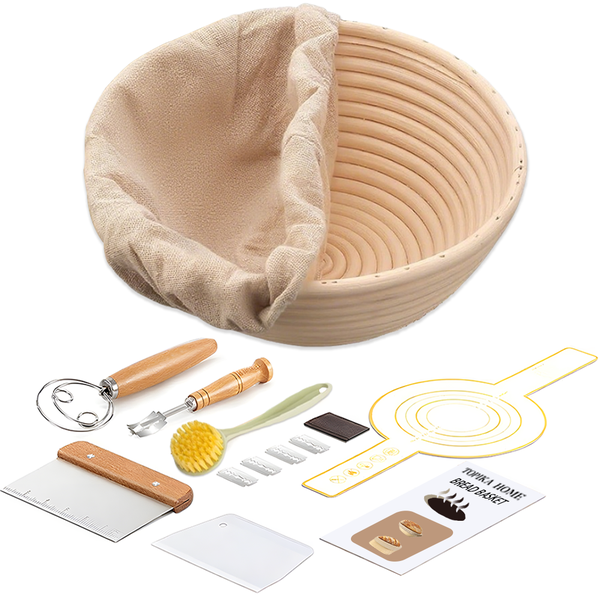 Topika Sourdough Starter Kit for Bread, Baking Supplies with Proofing Basket