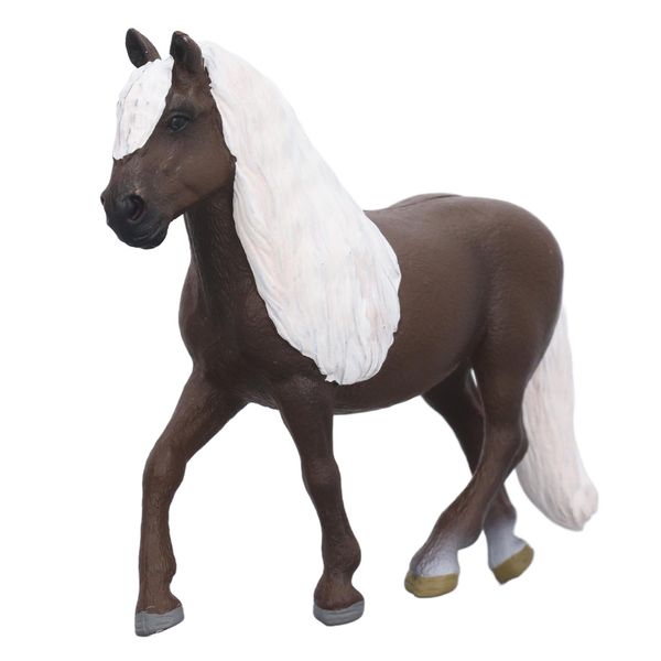 Realistic Horse Figurine Plastic Toy for Kids Home Decor Silver Gray