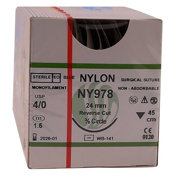 Ethicon Nylon 4/0 3/8 Reverse Cutting 45cm Suture 12's