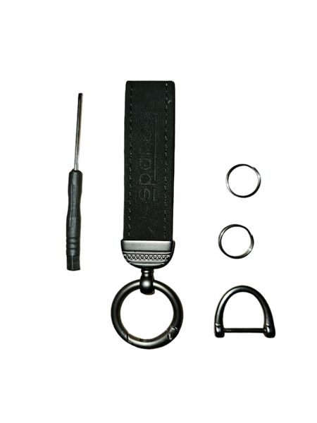 Key Chain Key Ring Quick Lock Leather Suede Finish Key Strap Brown Sparco