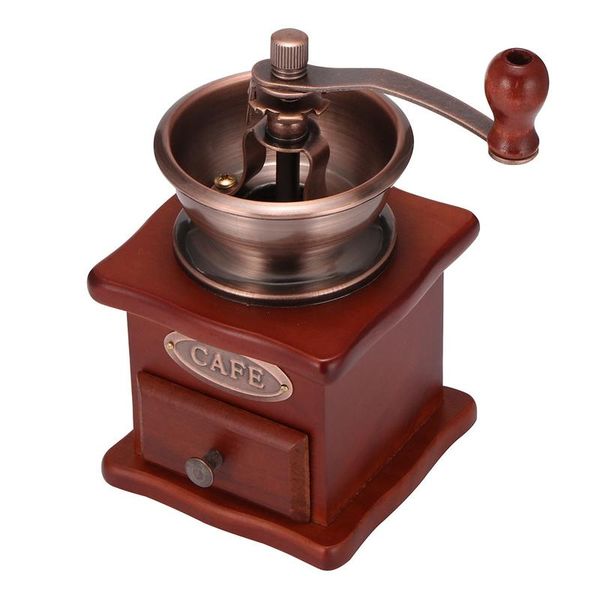 Wooden Hand Coffee Mill Stainless Steel Coffee Mill Retro Coffee Mill with