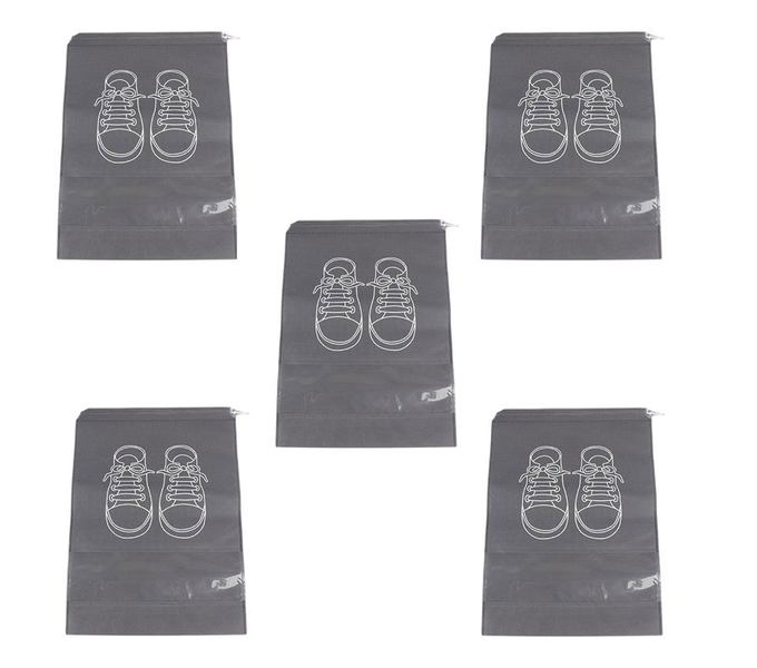 Non-woven Shoes Bag Travel - Grey - 5-Pieces