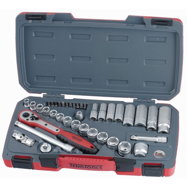 TengTools - 3/8'' Drive Socket Set, 39 Pieces - T3839