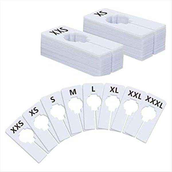 40 Pack Rectangular White Plastic Clothing Size Closet Rack