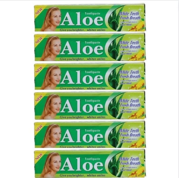 Pack of 6 Aloe Toothpaste With Toothbrush