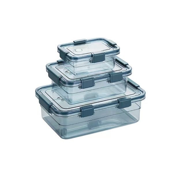 Set of 3 Click &amp; Seal Fresh Keeping Food Storage Box Refrigerator Organizer