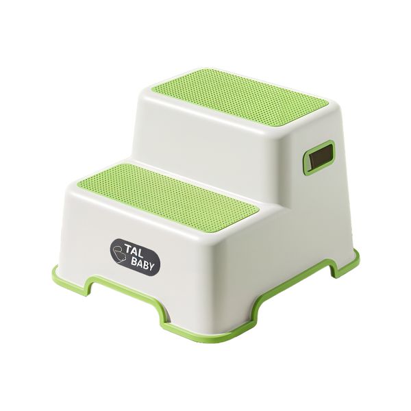 Double Step Stool Non-Slip 2 Step Stool with Built-in Handles for Kids