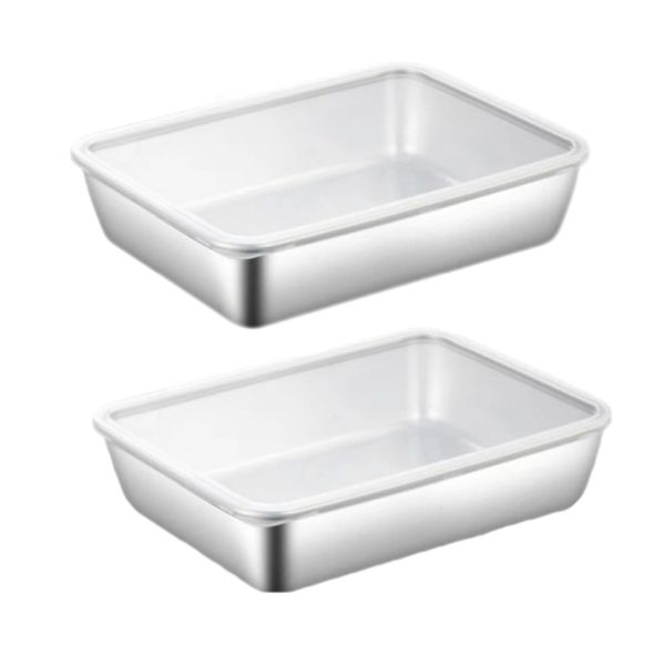 2 Pack Stainless Steel Food Storage Container with Lid