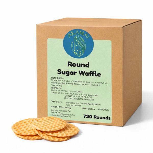 Round Sugar Waffles -720 Pack -Bulk Ice Cream Sandwich Discs, Dessert Layer