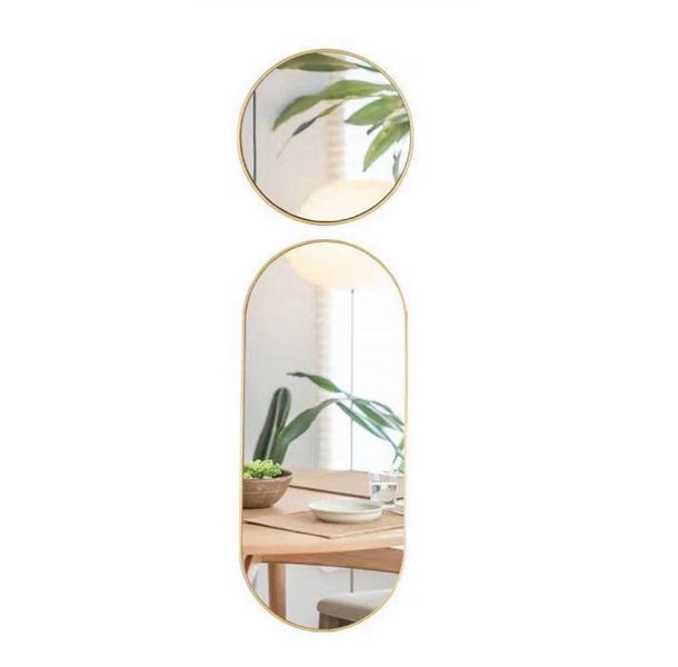 2-in-1 Gold Wall Mirror with Elegant Frame Design