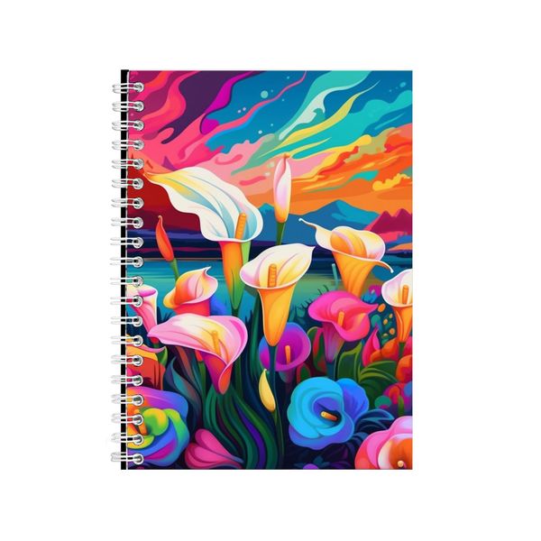 Mink White Calla Lilies Neon Notebook Animal Gift Idea A4 Notepad Pad 74