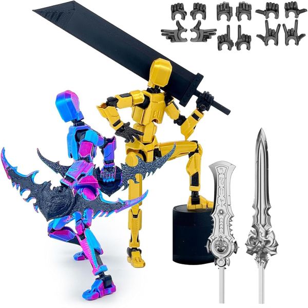 2-Pack T13 Dummy 13 Upgraded Weapons Action Figure Movable Joint 3D Printed