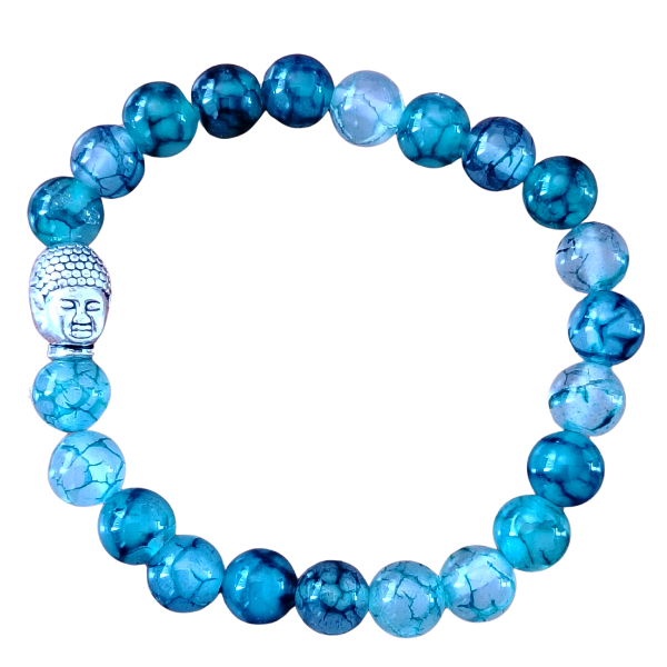 Natural Stone Green Dragon Eye Bead Buddha Bracelet