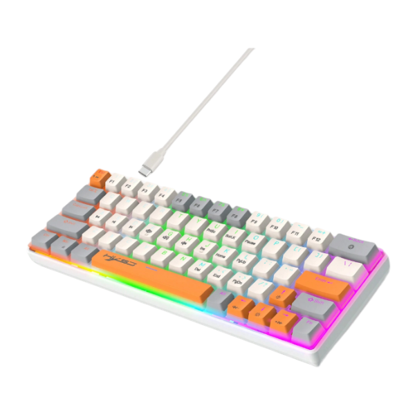HXSJ - Compact 60% Designed Keyboard With Mechanical Switches -Grey &amp; White