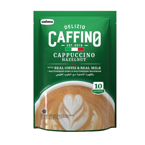 Delizio Caffino Cappuccino Hazelnut 3 in 1 Instant Premix