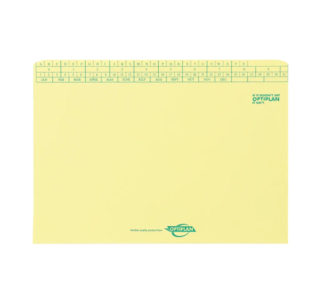 Optiplan - A4 Medium Weight Tokai Files 170gsm (Pack Of 25) - Yellow
