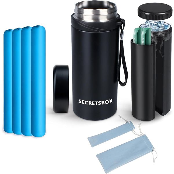 Insulin Cooler Travel Case 42H with 4 Ice Packs - Black