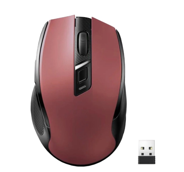 Compact MU006 2.4GHz Wireless Mouse Ergonomic Red Design, Long Battery Life