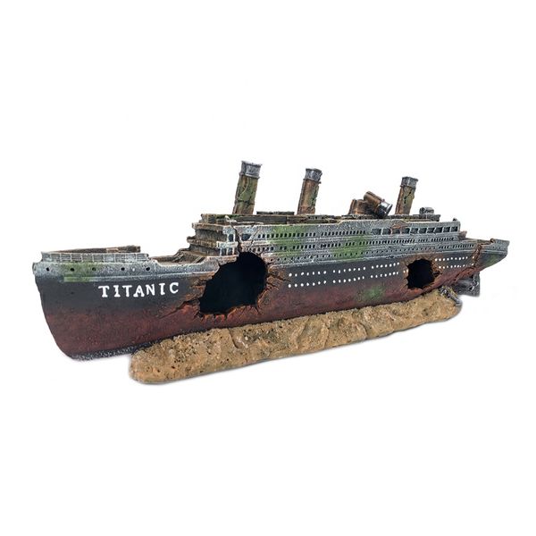 Titanic Shipwreck Resin Aquarium Ornament 57cm - Fish Tank Decoration