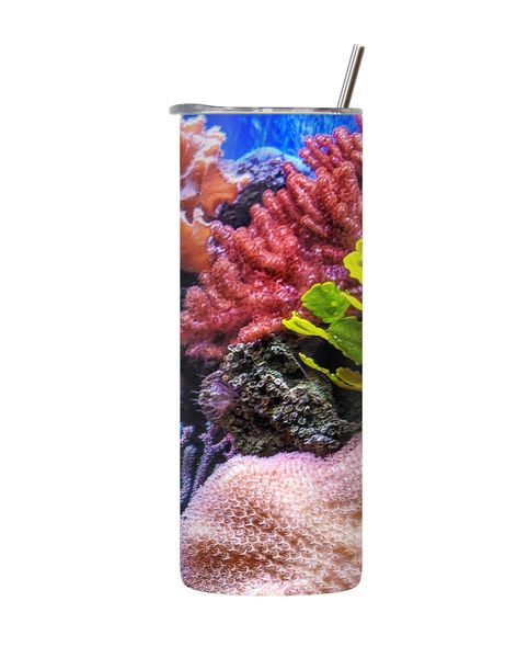 Underwater_3 20 Oz Tumbler with Lid Straw Ocean Graphic Sea Life Gift 172