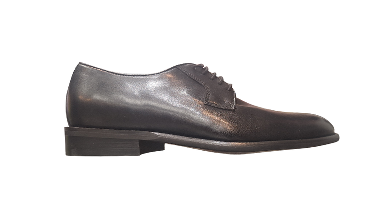 John Drake Men Black Leather Derby Lace-Up Formal Shoe