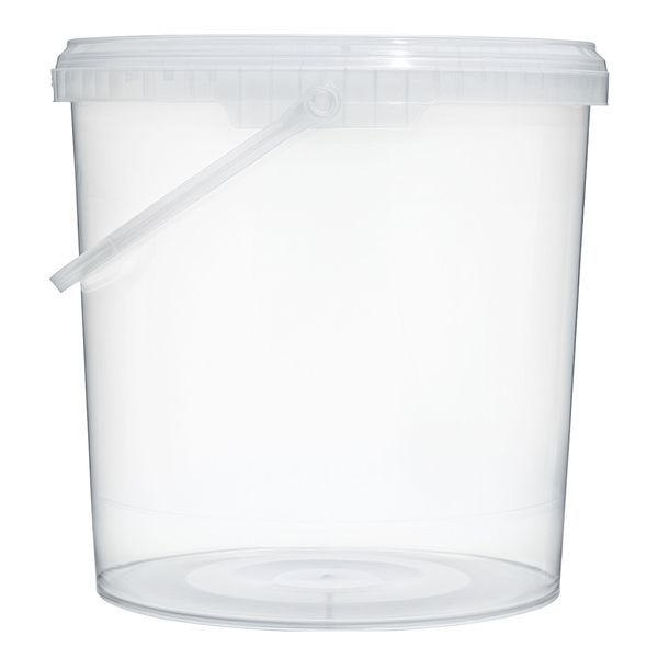 20 Litre Bucket with Handle and Lid - Transparent - 5 Pack