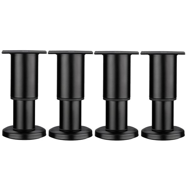 Aluminium Furniture Legs, Sofa Legs, Adjustable Height 12-18cm, Round - 4 Piece