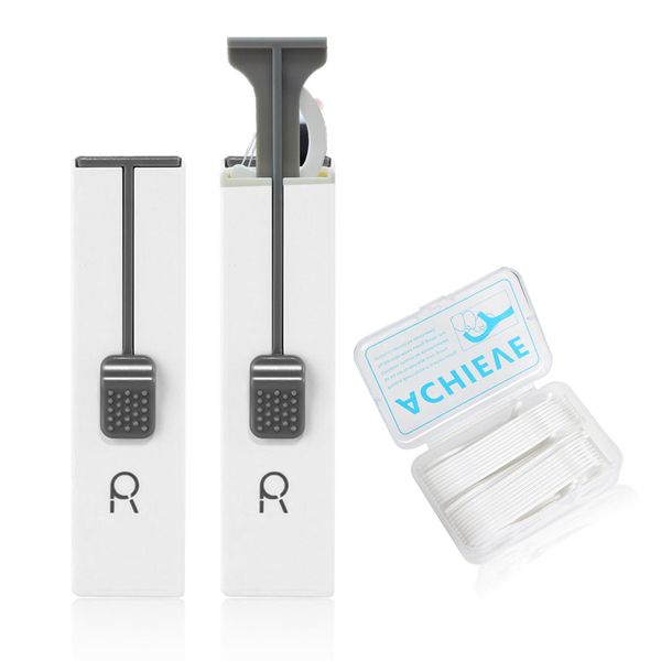2-Piece Portable Dental Floss Dispensers and 1 Floss Case 50-Piece Floss Sticks