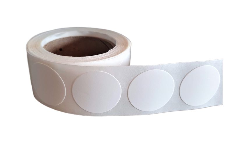 EMPORIUM White Foamtac Tamperproof Round Stickers - 24mm - 200 Stickers
