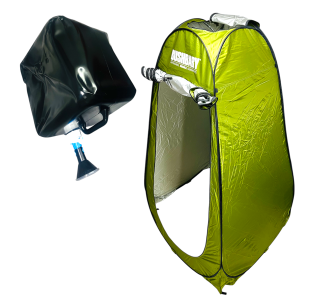 Bushbaby Portable Foldable Camping Shower Pop Up Tent &amp; CUBO 15Liter Shower